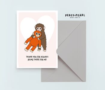 Cute Punch The Monkey Mother's Day Card, 2 of 4