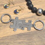 Personalised Two Piece Puzzle Keyring King Queen Design, thumbnail 1 of 4