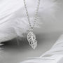 Sterling Silver And Diamond Feather Necklace, thumbnail 2 of 7