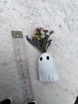 Mini Ghost Vase With Dried Flowers Mothers Day Gift, 4 of 7