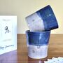 9th Anniversary Pottery Tumbler Blue Birthday Mug, thumbnail 1 of 8