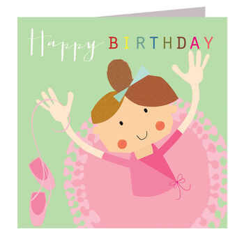 Ballerina Happy Birthday Card, 2 of 4