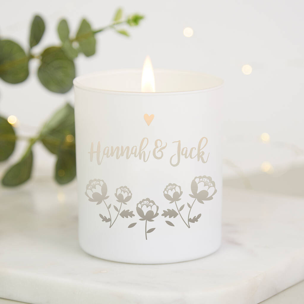 Personalised Gift For Couple Anniversary Candle By Kindred Fires