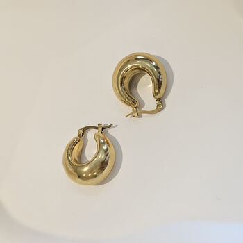 Chunky U Shape Hoops Gold, 2 of 6