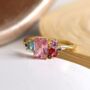 Golden Pink Crystal Cluster Ring, thumbnail 1 of 4