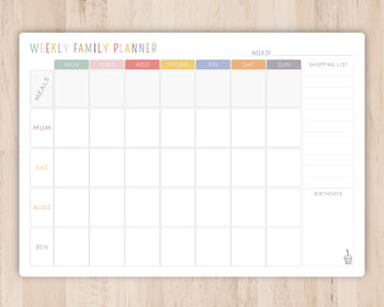 Weekly Family Wall Planner, Personalised Metal Command Centre, 2 of 5