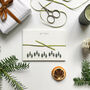Pine Forest Personalised Winter Flat Notecard Set, thumbnail 1 of 4