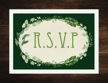 Personalised Greenery Leaf Art Nouveau Wedding Invitation, 5 of 5