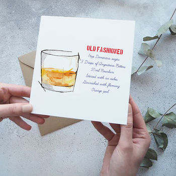 old fashioned cocktail recipe card - Normal Old Fashioned Recipe Card 