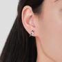Sterling Silver Very Small Sterling Silver Magpie Bird Stud Earrings, thumbnail 4 of 11