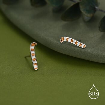 Sterling Silver Enamel Garden Eel Stud Earrings, 2 of 11