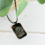 Dog Tag Black Steel St Christopher Necklace, thumbnail 1 of 6