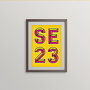 Se23 London Postcode Neon Typography Print, thumbnail 2 of 4