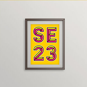 Se23 London Postcode Neon Typography Print, 2 of 4