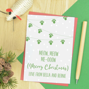 Personalised From The Cat Bunting Christmas Card, 2 of 4