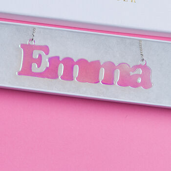 Personalised Iridescent Acrylic Name Necklace, 3 of 7