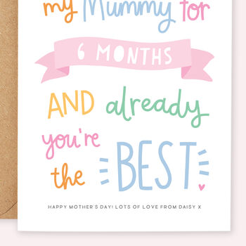 Personalised 'Best Mum' First Mother's Day Card, 4 of 4