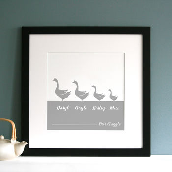 Personalised Gaggle Of Geese Family Print, 5 of 9