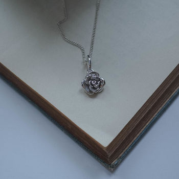 Rose Necklace In Silver Or Gold, 2 of 4