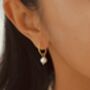 Natural Pearl Sterling Silver Twisted Huggie Hoop Earrings, thumbnail 4 of 7