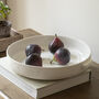 White Ceramic Decorative Bowl With Handles, thumbnail 1 of 3