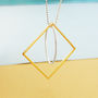 Circle And Square Long Silver And Gold Plated Necklace, thumbnail 1 of 4