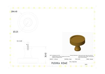 Solid Brass Bronze Cabinet Knobs With Leather Inserts, 3 of 8