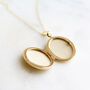 9ct Solid Gold Oval Locket Necklace, thumbnail 4 of 7