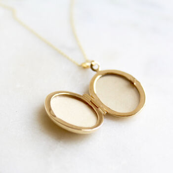 9ct Solid Gold Oval Locket Necklace, 5 of 8