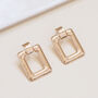 Chunky Gold Colour Square Door Knocker Earrings, thumbnail 1 of 3