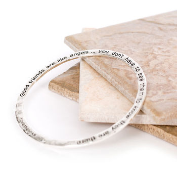Hammered Style Message Bangle Collection, 7 of 11