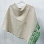 Lambswool Knitted Poncho In Linen And Spring Green, thumbnail 1 of 3