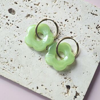Gloss Resin Flower Hoops Y2 K Style, 6 of 6