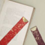 Personalised Splash Print Leather And Brass Bookmark, thumbnail 5 of 6