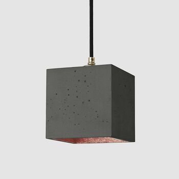 Handmade Dark Grey Concrete Block Pendant Light, 3 of 4