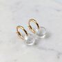 Clear Quartz Teardrop April Birthstone Earrings, thumbnail 3 of 5