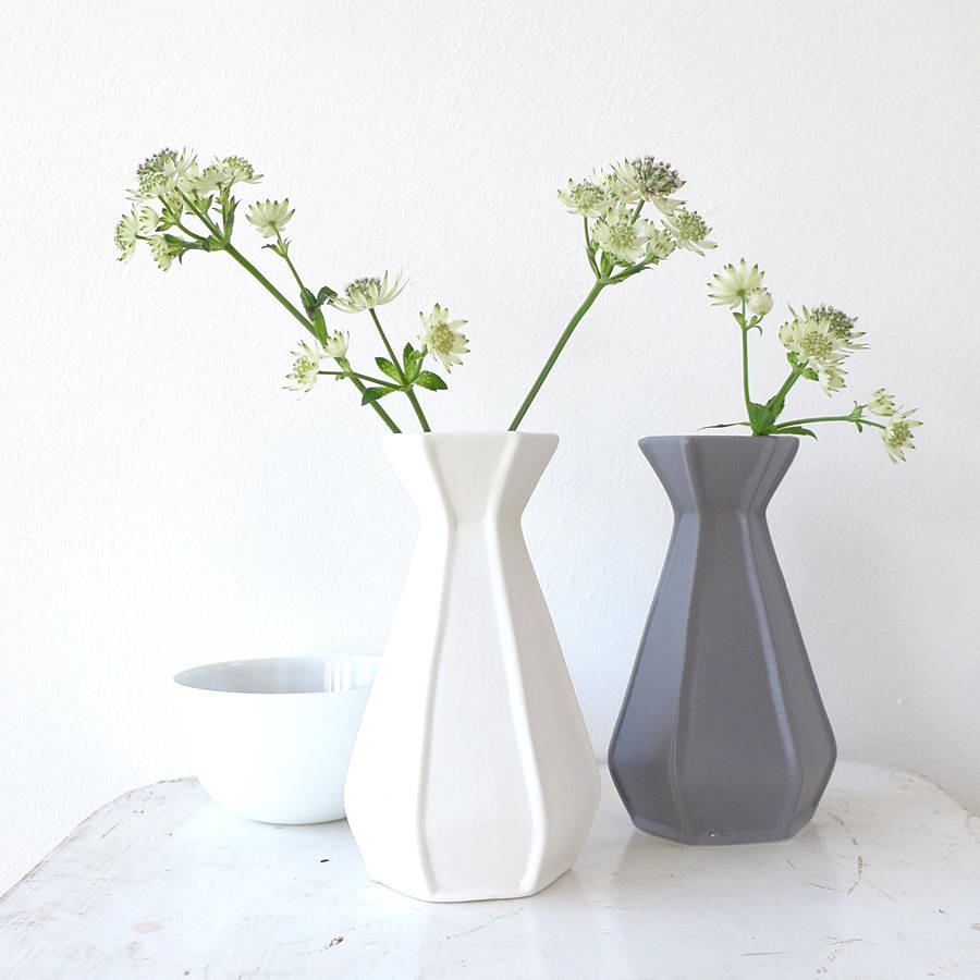small matt glaze geometric ceramic vase by lilac coast