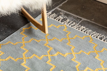 Dove Grey And Gold Handwoven Rug, 2 of 2