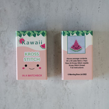 Kawaii Watermelon Mini Cross Stitch Kit, 5 of 8