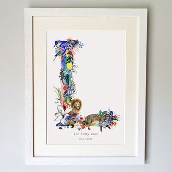 Personalised J To S Bright Wildlife Letter Print, 4 of 12