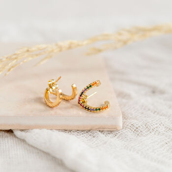 Gold Plated Rainbow Wrap Stud Earrings, 2 of 10
