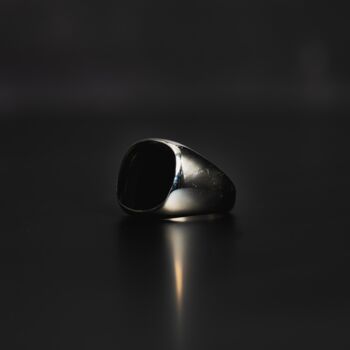 Black And Gold Stainless Steel Signet Ring, 10 of 11