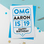 Omg 19th Birthday Card Personalised, thumbnail 3 of 3