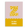 Spots And Scallops Kids Personalised Name Initial Print, thumbnail 2 of 8