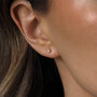 Dara. Gold Plated Tiny Opal Stud Earrings, thumbnail 3 of 5