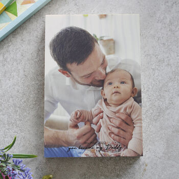 First Father's Day Wooden Photograph Block, 3 of 4