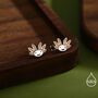 Sterling Silver Axolotl Stud Earrings, thumbnail 2 of 11