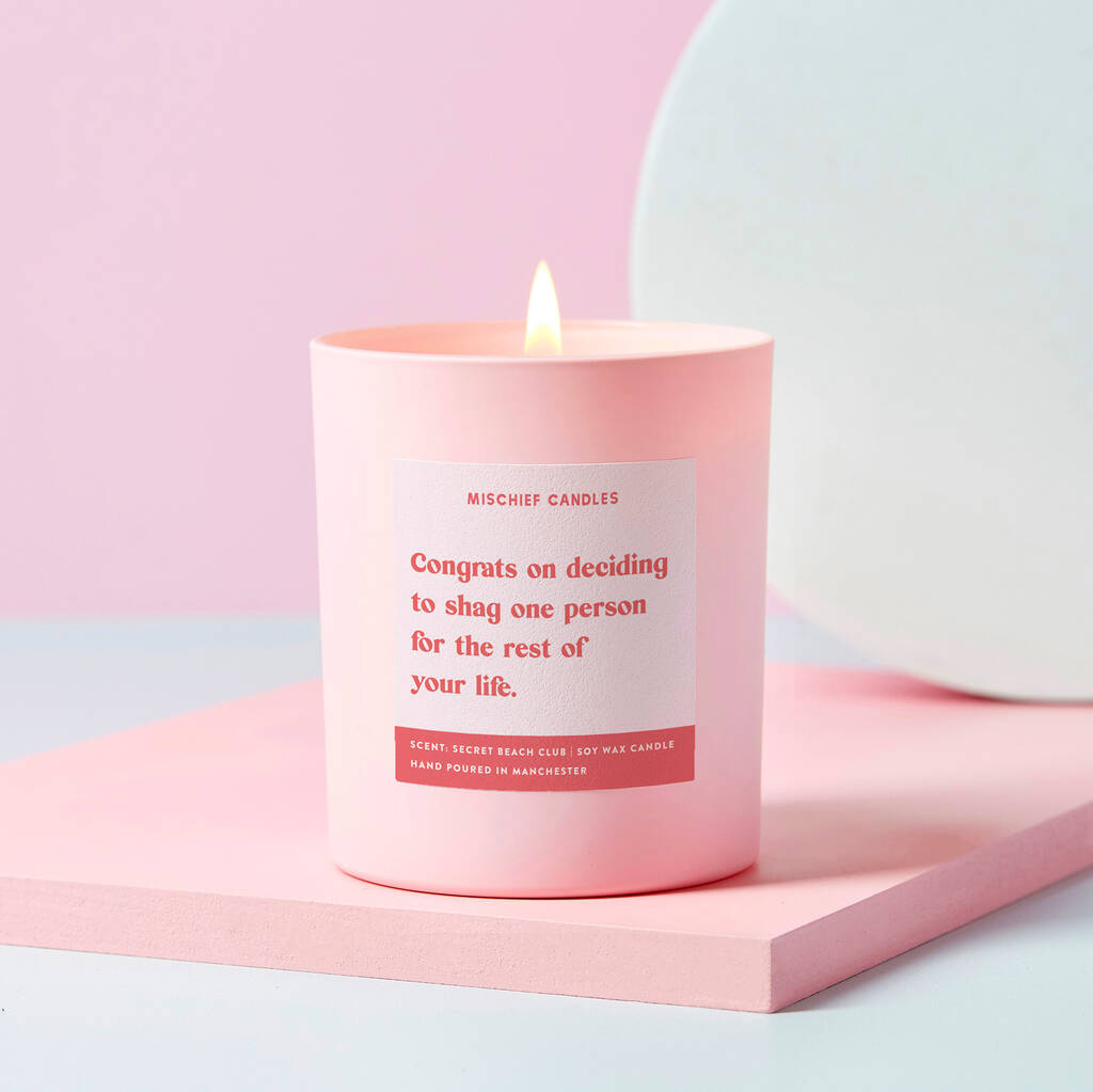Funny Shag One Person Engagement Gift Candle, 1 of 4