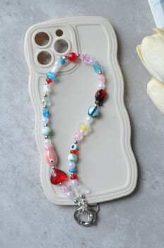 Glass And Ceramic Beaded Custom Phone Charm, 6 of 8