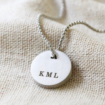 Men's Personalised Steel Disc Pendant Necklace, 2 of 7